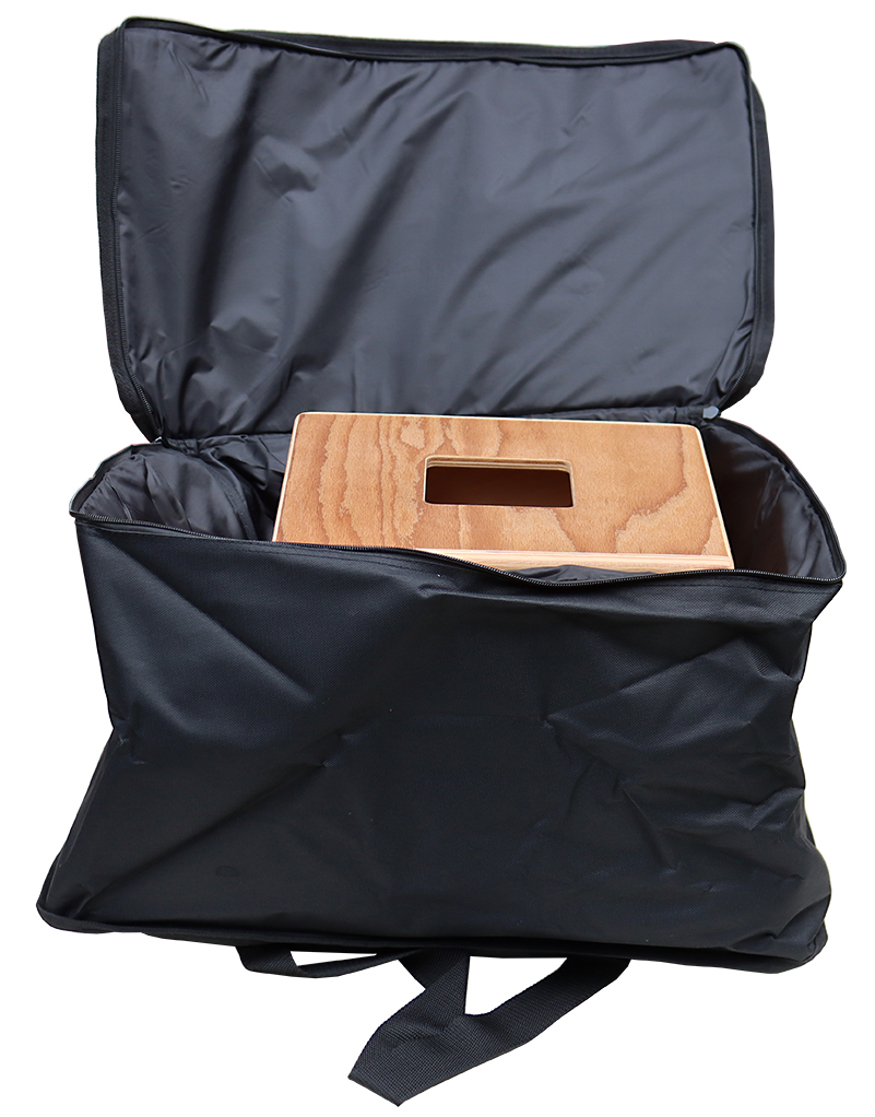 Cajon-Tasche schwarz, mit Aussentasche, leicht gefüttert