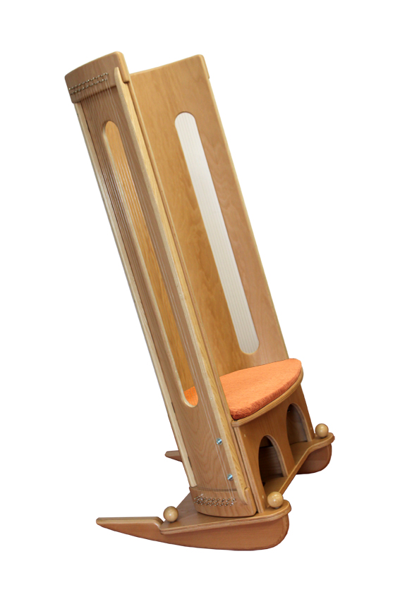 ALLTON Klangmassage-Schaukelstuhl geölt, langförmiges Greifloch, 160 cm hoch