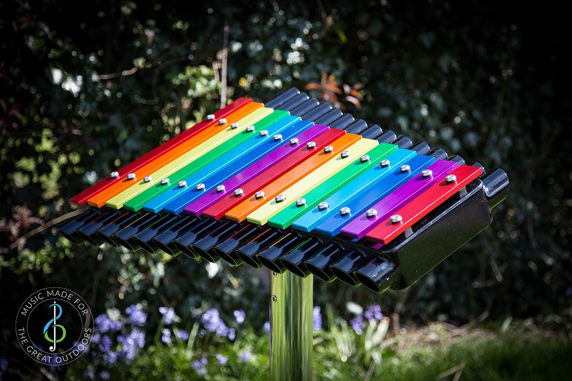 Metallofon CAVATINA-RAINBOW, zum Einbetonieren, Outdoor