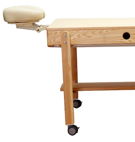 Kopfstütze mit Polsterkragen - ansteckbar an Monochord Behandlungsliege Momo