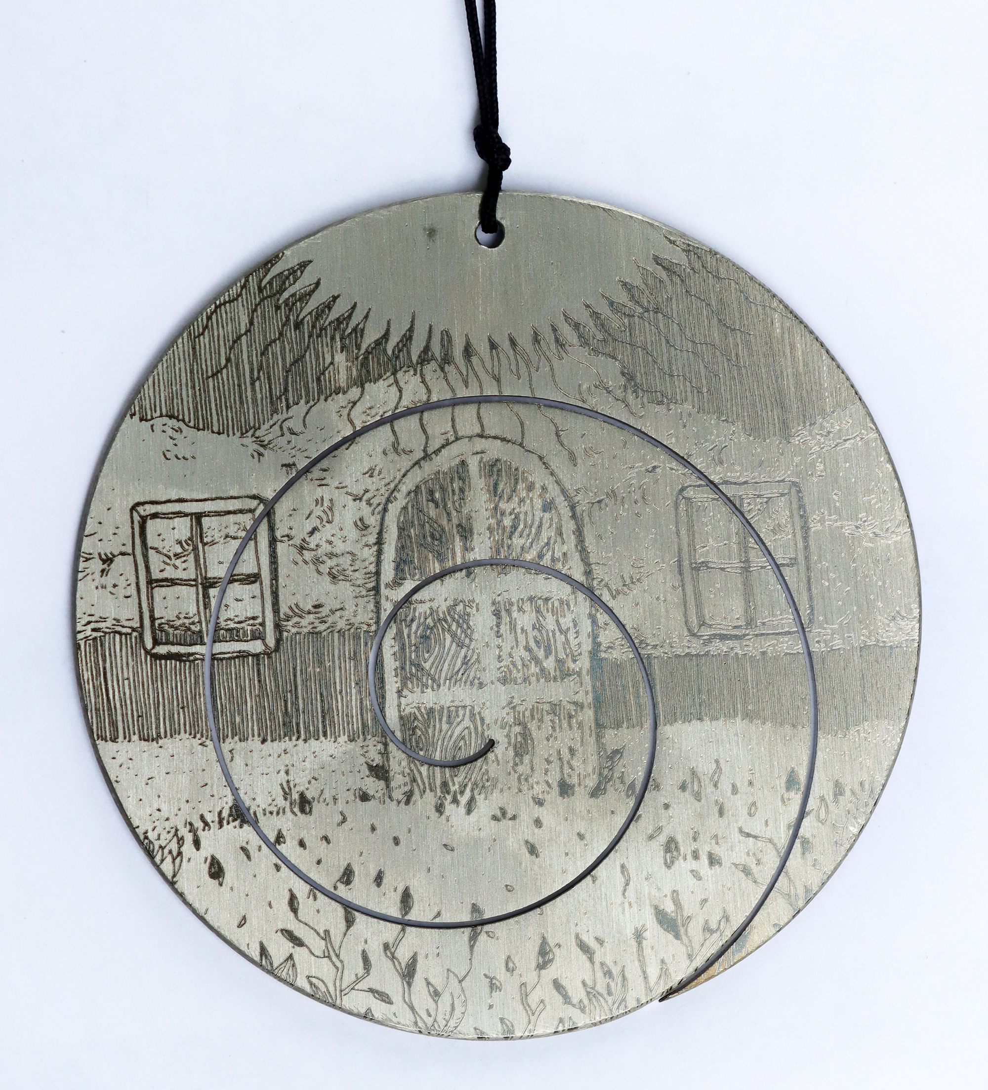 EarGong - Ohrgong, Ø 8,3 cm, Edelstahl mit Gravour "Tor", inkl. Schlägel und Stoffbeutel