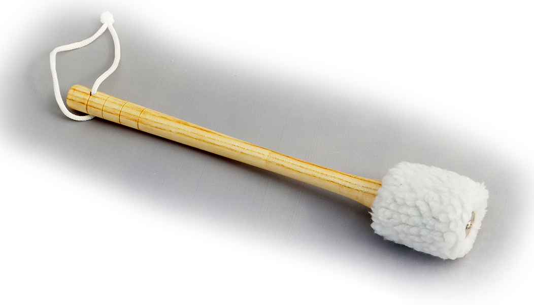 Gongschlägel mit Fellbezug (Kunstfell) f. Gong 35-55 cm