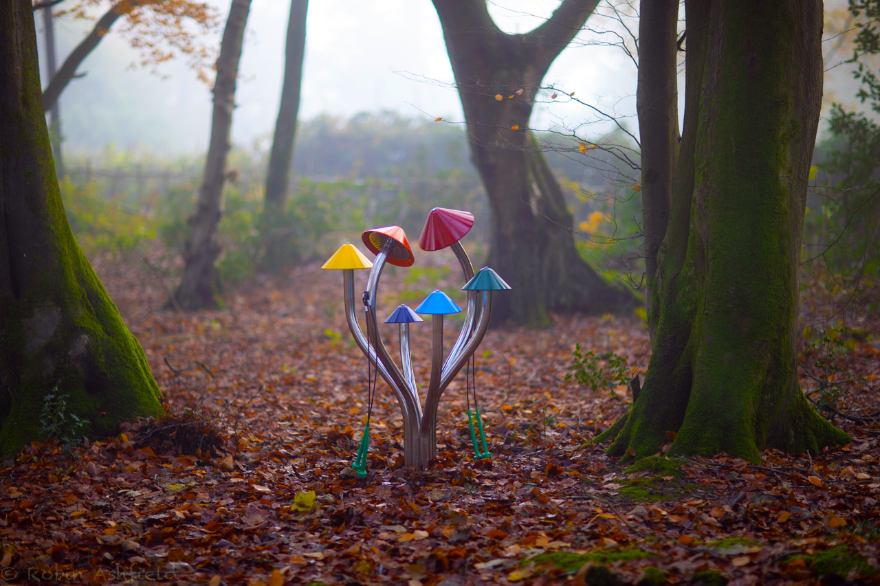Pilz-Glockenspiel, Outdoor-Instrument mit Bodenplatte
