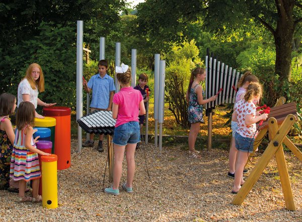 Quintett-Ensemble, 5 Outdoor-Instrumente, pentatonisch gestimmt, zum Einbetonieren