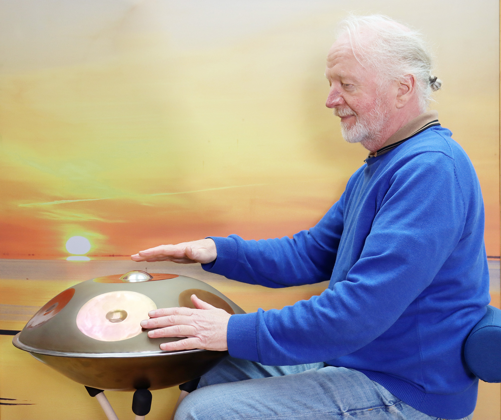 Handpan Bluepoint, Steelharp made in Germany, Edelstahl,  8 Töne Stimmung C-e'