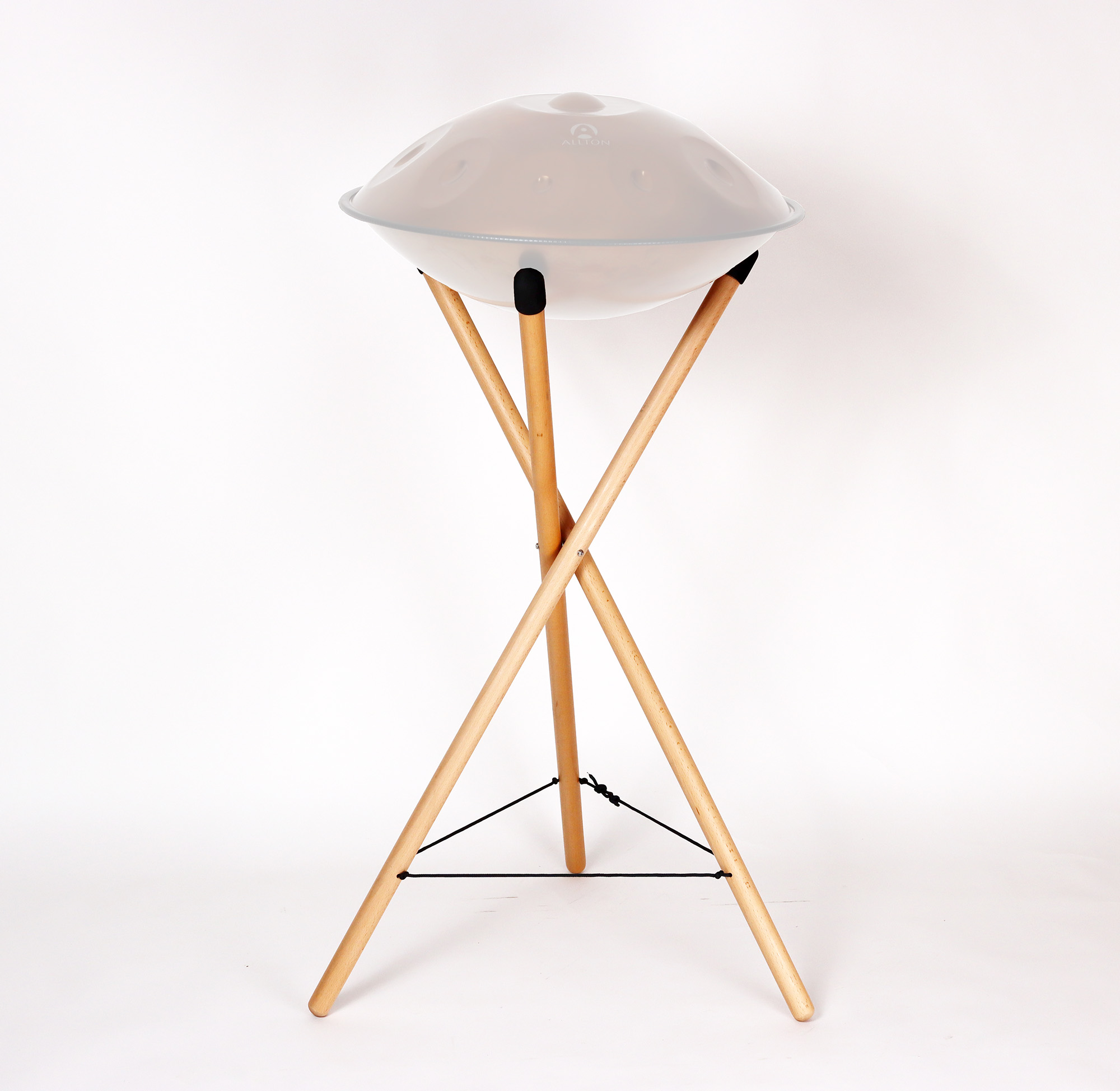 Handpan-Ständer, Holz-Dreibein, Hoch, Stablänge 90 cm zum Spielen im Stehen
