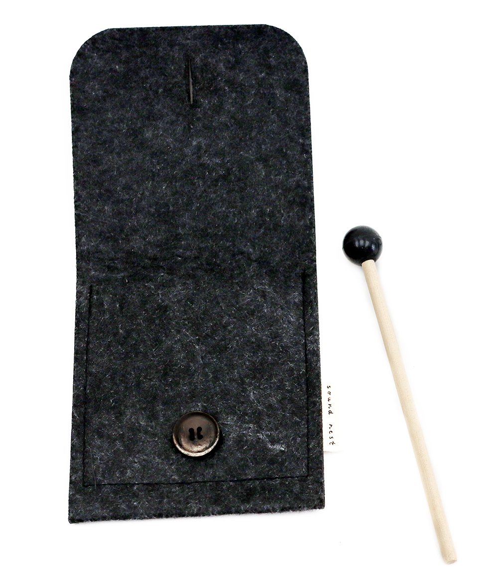 EarGong - Ohrgong, Ø 8,3 cm, Edelstahl mit Gravour Blume des Lebens und Spirale eingefräst,