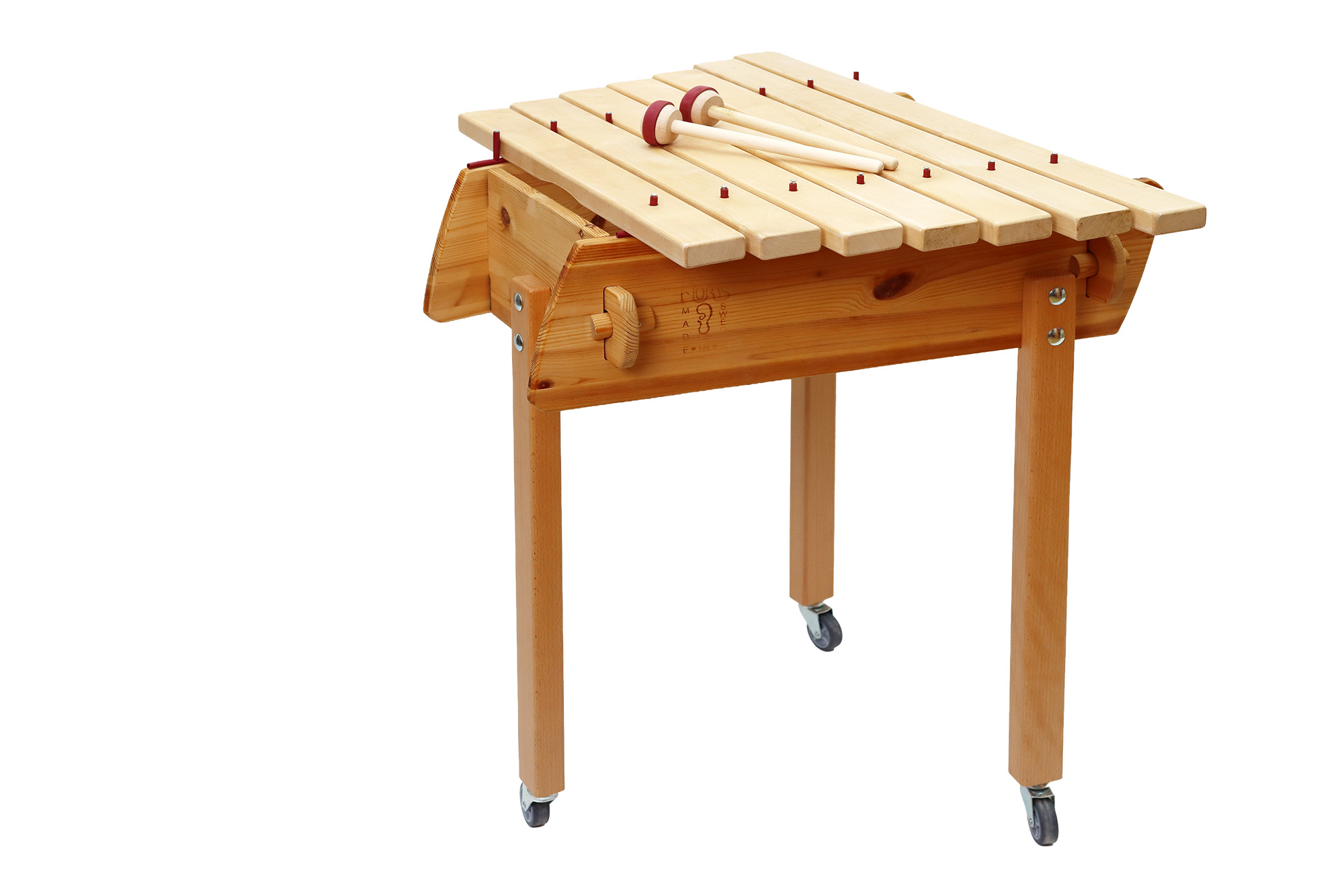 Amadinda mit Ständer, großes Stand-Xylofon, 7 Töne pentatonisch, D-E-G-A-H-D-E