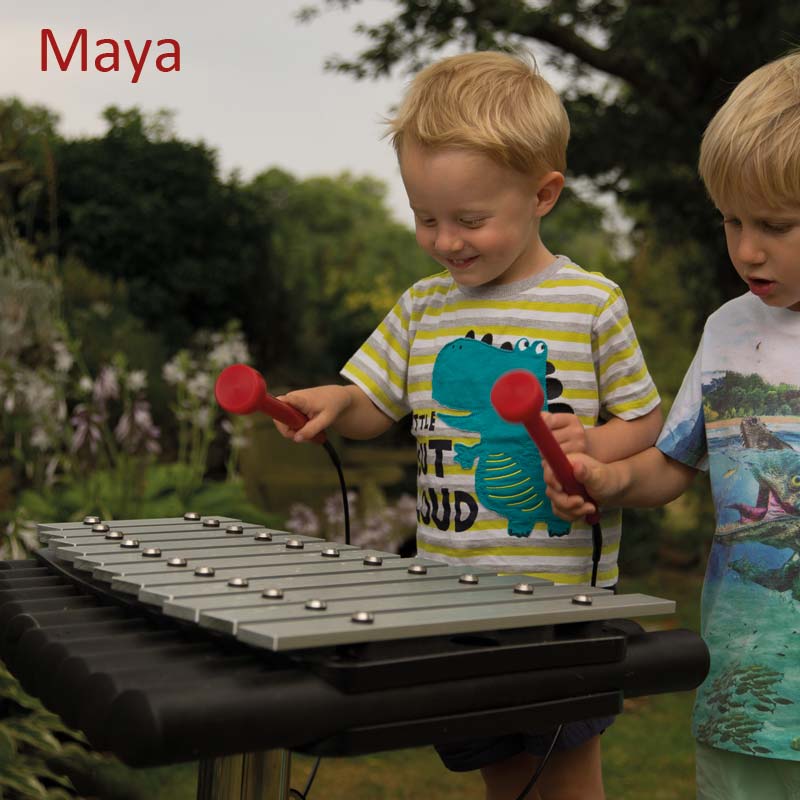 Cadenza Metallophon, pentatonisch, Outdoor-Instrument zum Einbetonieren