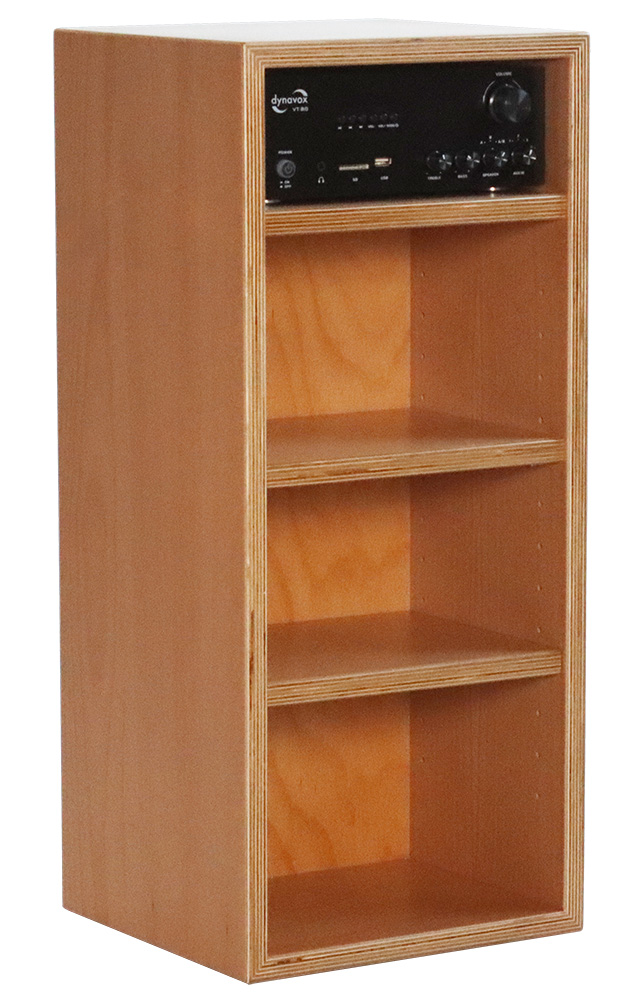 Phonoschrank mit Musikanlage QVT-80, Buche lackiert, 30x28x68 cm