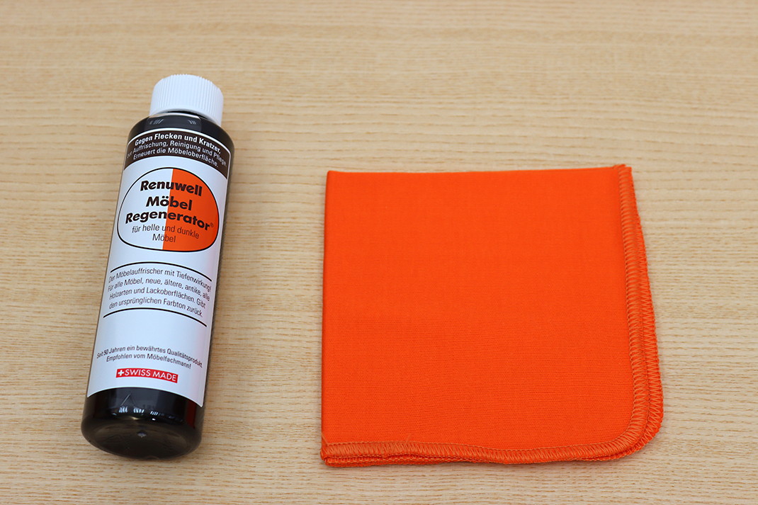 Renuwell Möbel Regenerator 270 ml Fl. mit Möbel-Poliertuch, 100% Baumwolle