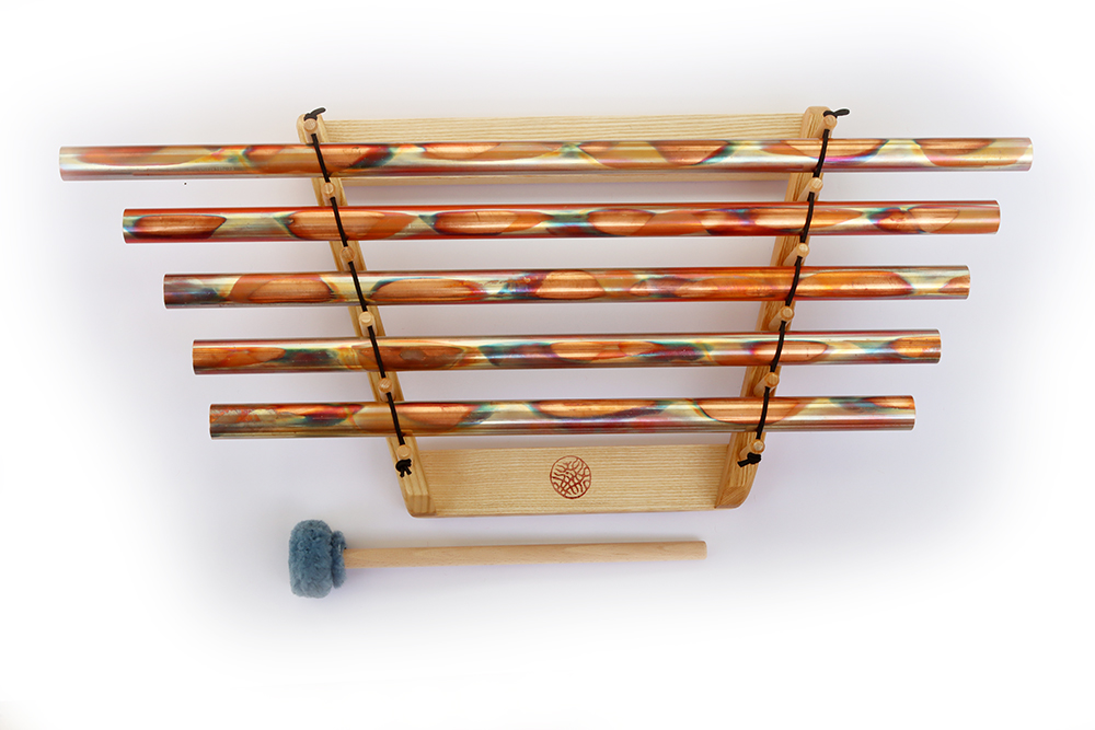 Röhrenglockenspiel - Obertonreihe in Grundton Subkontra A=432 Hz, 5 Kupferröhren