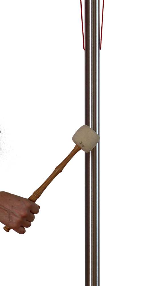 Klangröhre mit Haltegriff, Ton C3 - H3 , Alu silber, Ø 4 cm, Länge 100 - 135 cm