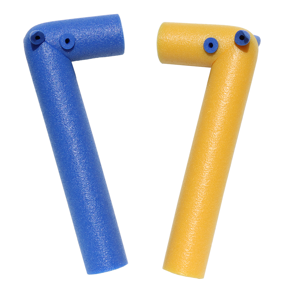 Meckerpferde / Klangpferde, Kunststoffpuppe mit Meckergeräusch beim Schütteln, 1 Paar, Blau-Gelb