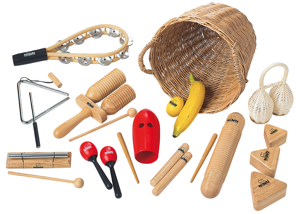 NINO Percussion Set, 15 Instrumente im Körbchen