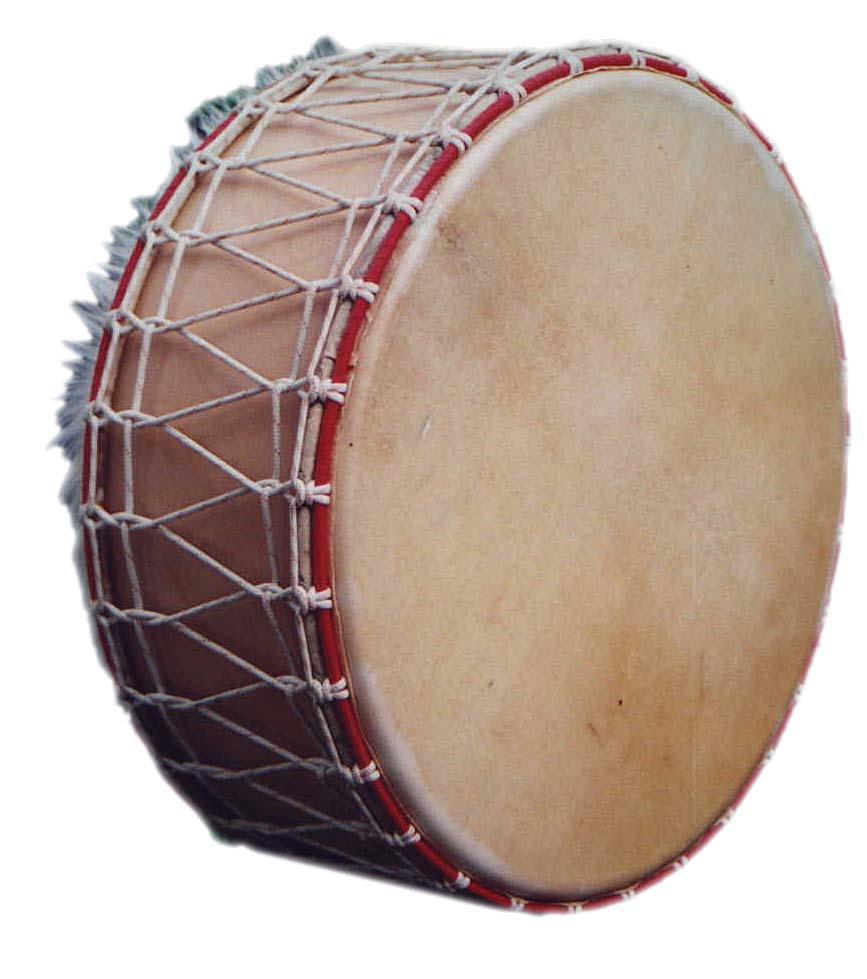 Gongtrommel, Allton, mit Seilbespannung, doppelseitig bespannt