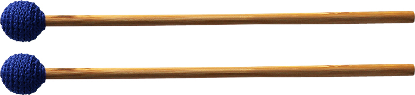 Wollkopfschlägel, hart, kurz, blau; für Marimba, Xylophon, Klangschalen