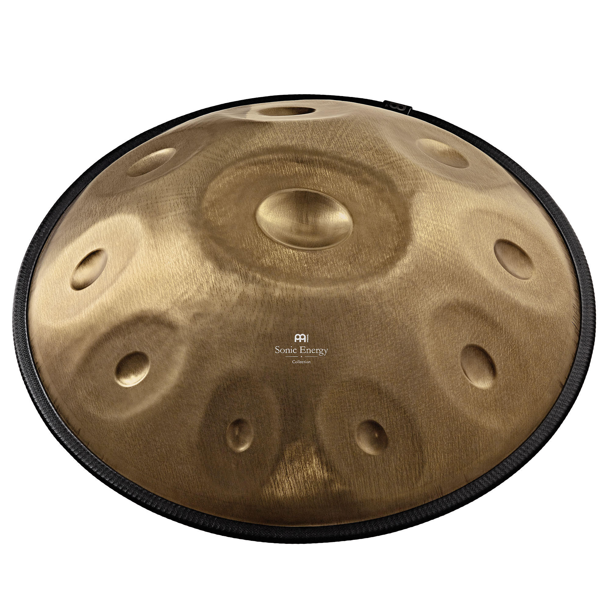Handpan, Edelstahl, D-Amara-Skala (A4/a' 440 Hz), 10 Töne, Vintage Gold