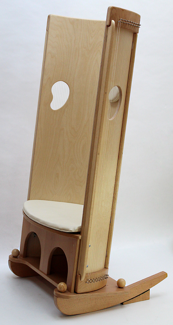 ALLTON Klangmassage-Schaukelstuhl geölt, ohrförmiges Greifloch, 160 cm hoch