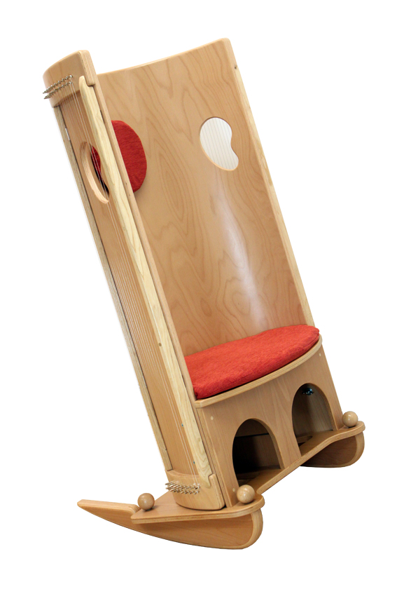 ALLTON Klangmassage-Schaukelstuhl geölt, ohrförmiges Greifloch, 140 cm hoch