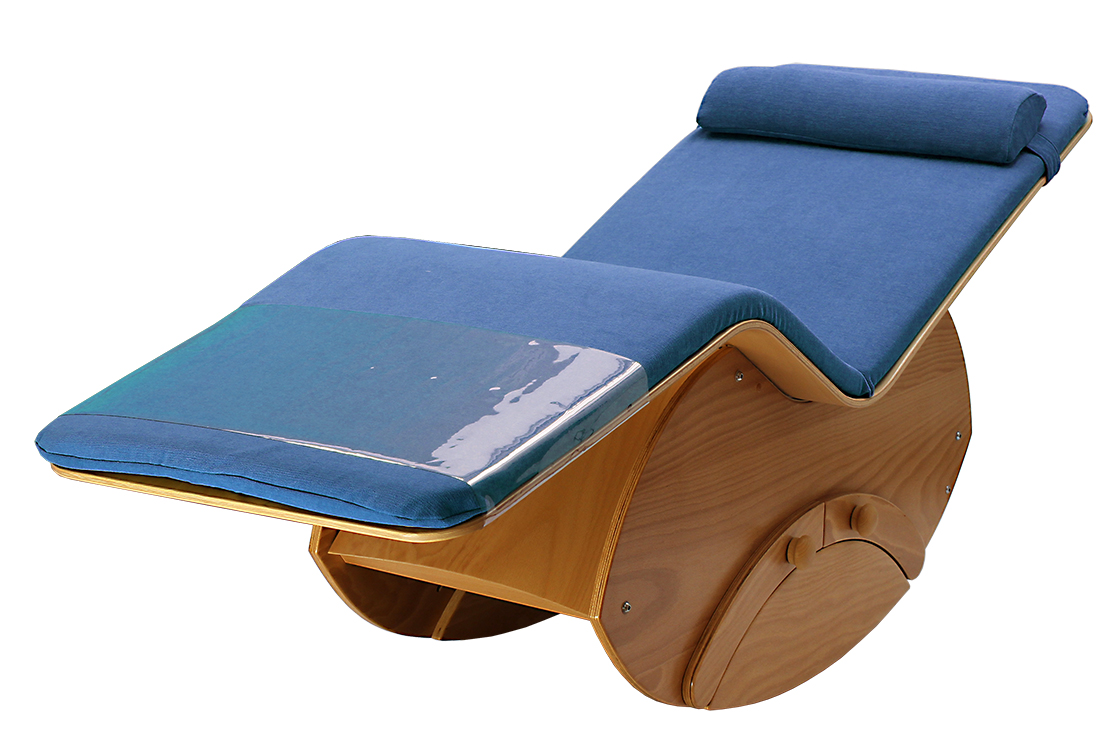 B-Ware: Musikresonanzliege Klangwoge Balance, Modell: VARIO, geölt, Wechselbezug mit Polsterstoff-Co