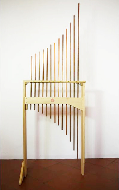 Kupferrohr-Harfe, Diatonisch 12 Töne, Ton D6 - A7